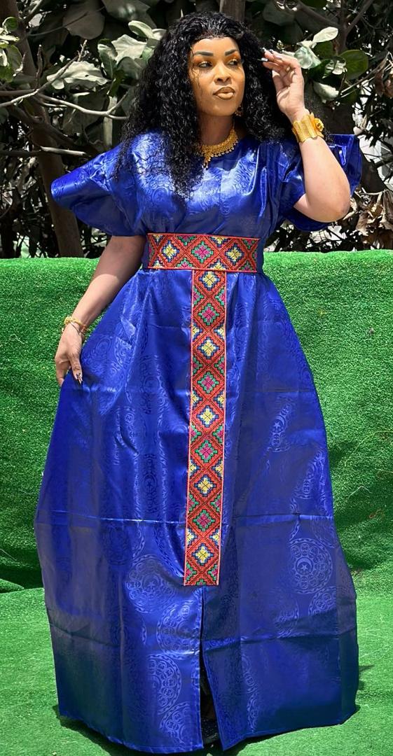 African Bazin Riche Abaya Clothing|Elegant Embroidered Grand Bubu, Head Scarf