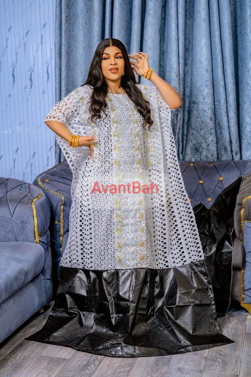 Bazin Riche Lace Mix Print - Top and Rapper Set Scarf – Traditional African Clothing