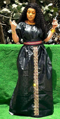 African Bazin Riche Abaya Clothing|Elegant Embroidered Grand Bubu, Head Scarf