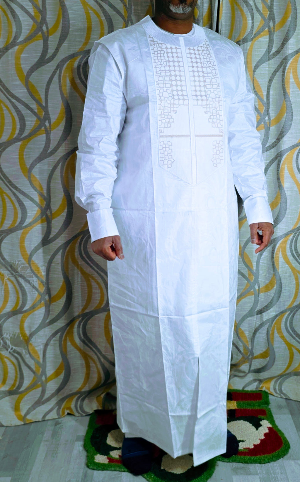 Embroidered Bazin Riche 3-Piece Set - Traditional Men's Ensemble