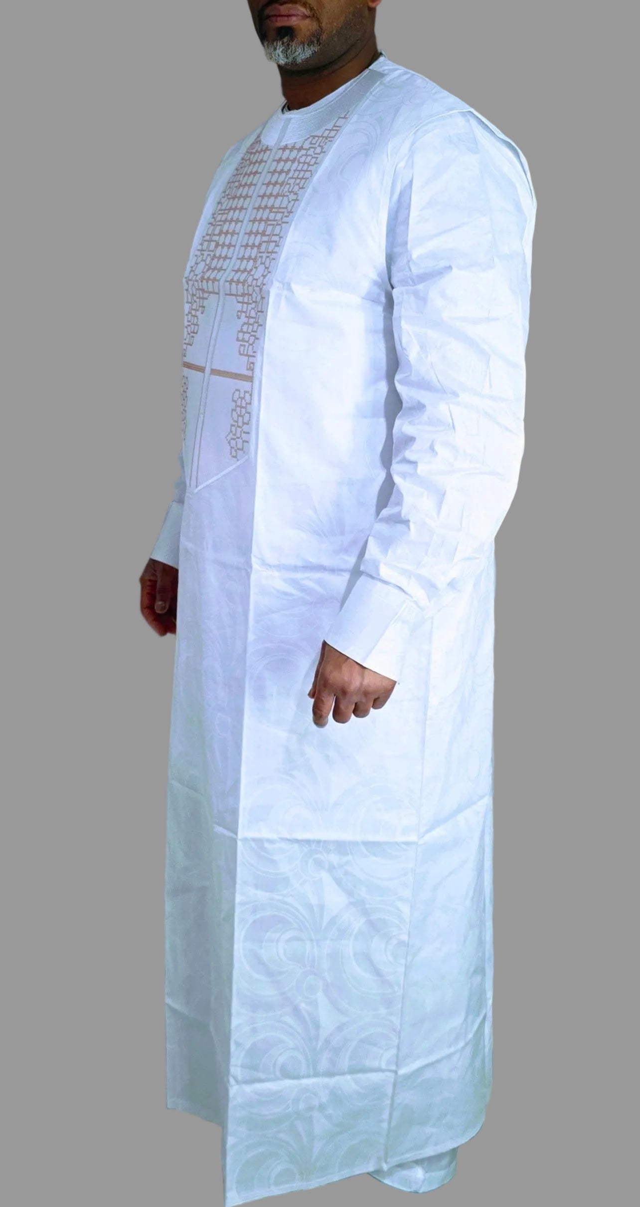 Embroidered Bazin Riche 3-Piece Set - Traditional Men's Ensemble