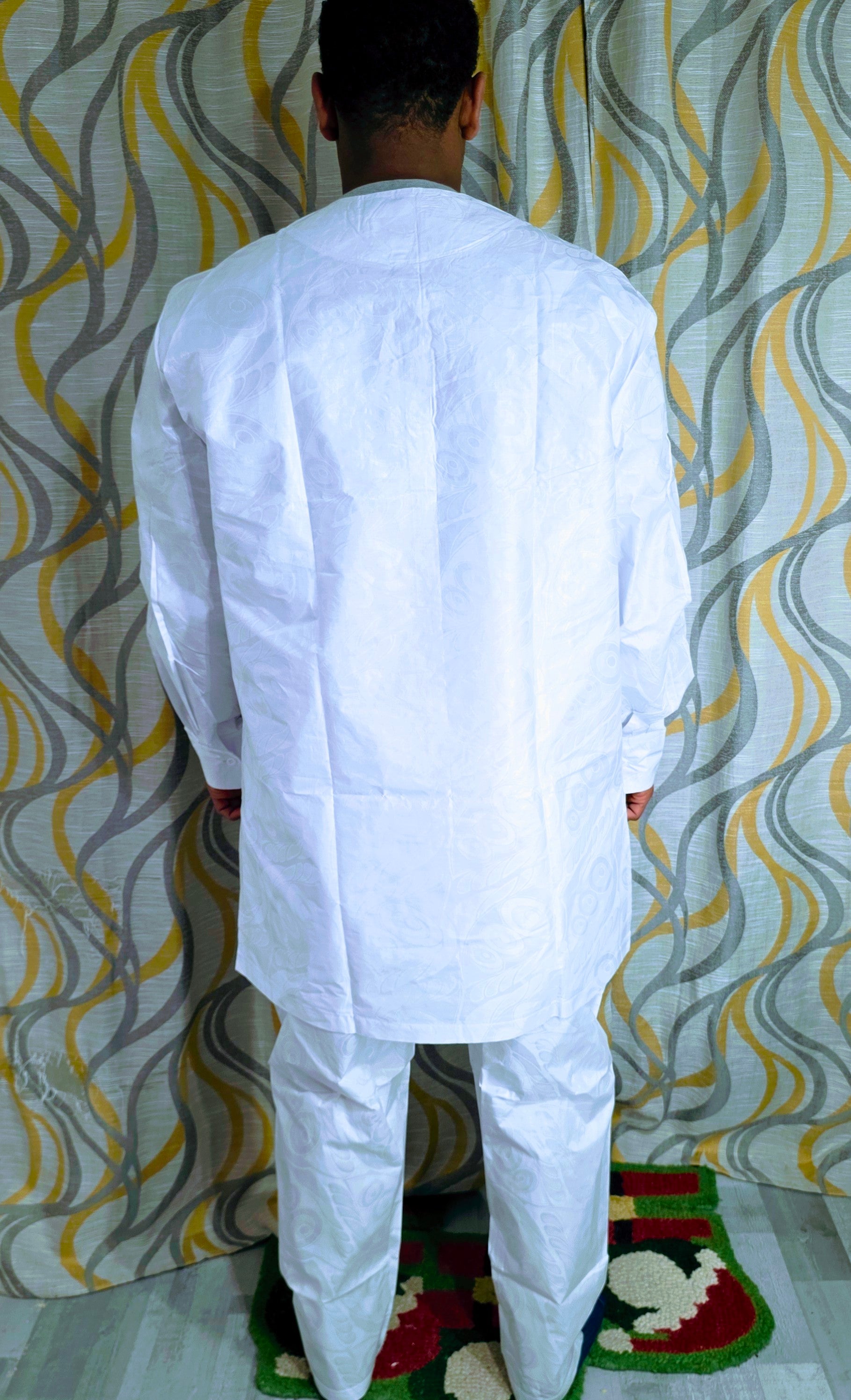 Embroidered Bazin Riche 3-Piece Set - Traditional Men's Ensemble