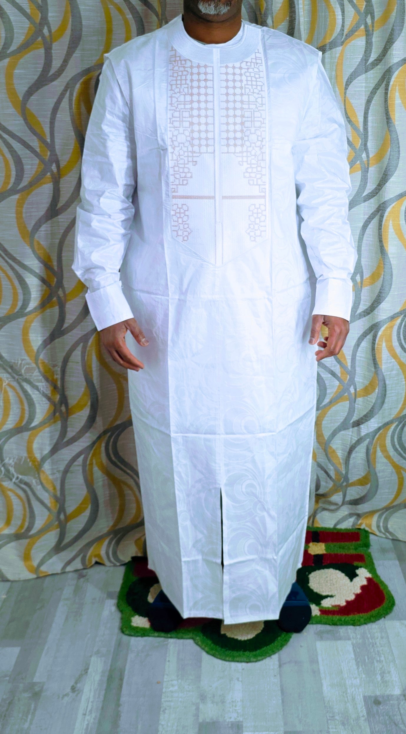 Embroidered Bazin Riche 3-Piece Set - Traditional Men's Ensemble