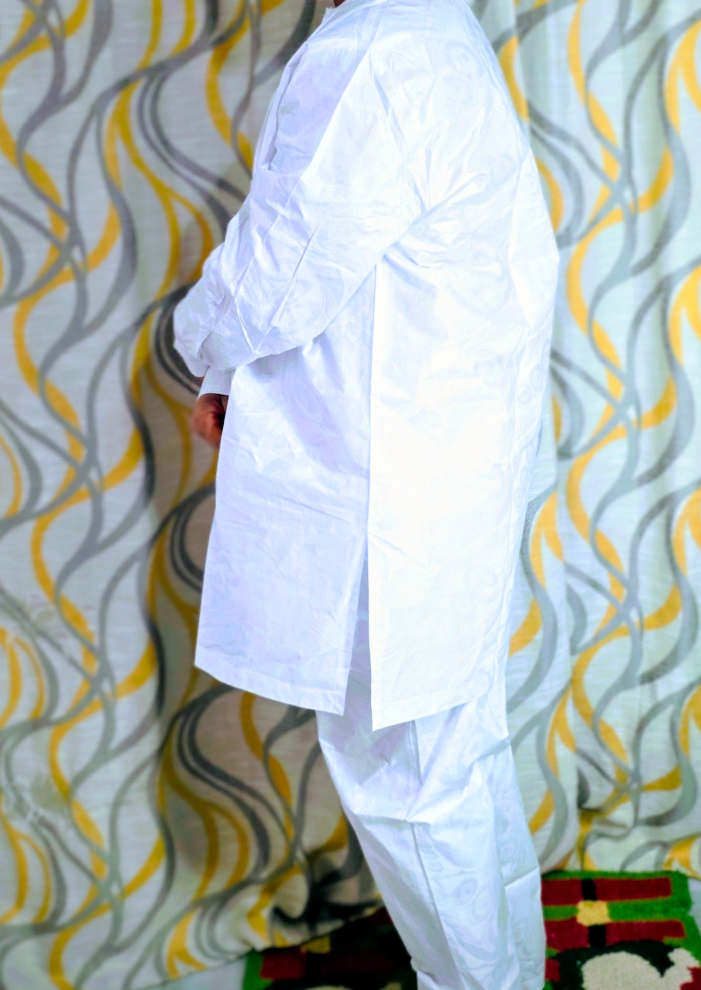 Embroidered Bazin Riche 3-Piece Set - Traditional Men's Ensemble