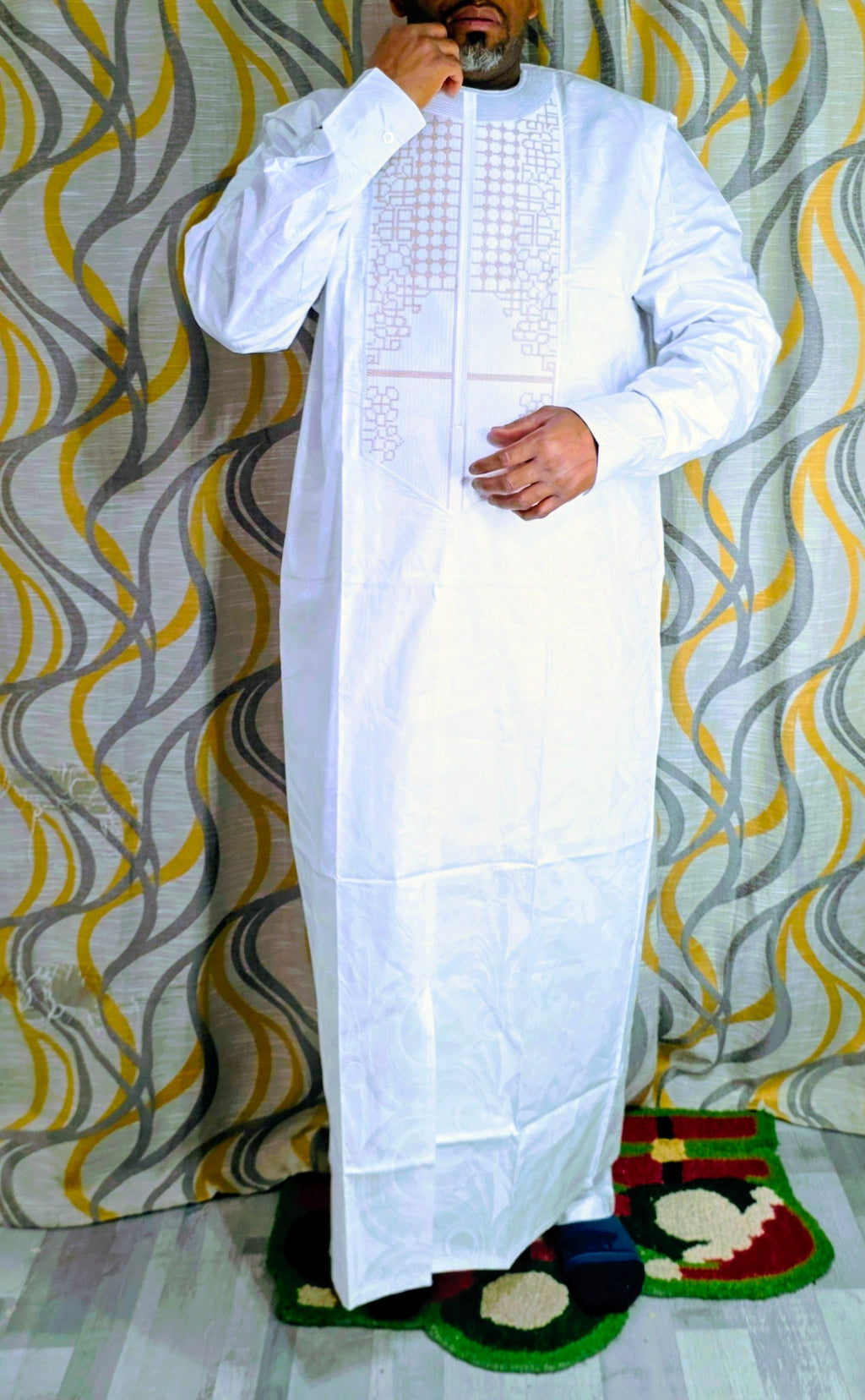 Embroidered Bazin Riche 3-Piece Set - Traditional Men's Ensemble