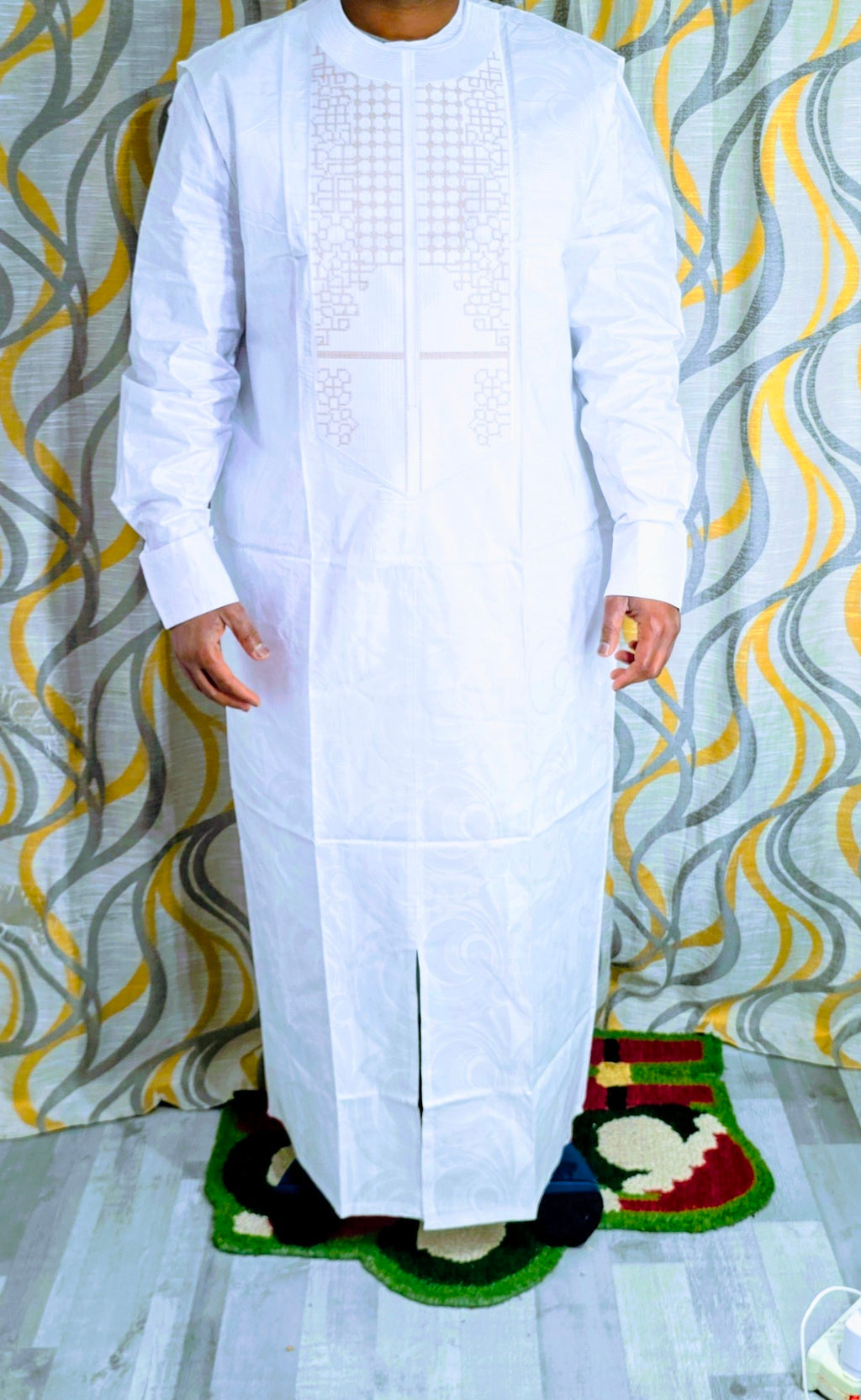 Embroidered Bazin Riche 3-Piece Set - Traditional Men's Ensemble